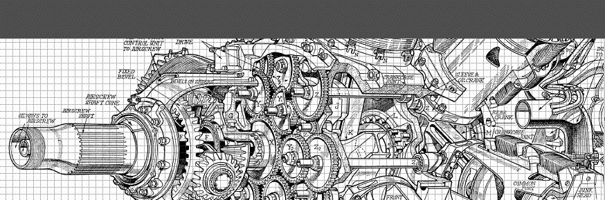 A detailed technical drawing of a complex mechanical system, likely a transmission or engine, showcases intricate gears and shafts. Annotations labeling components span the design on a grid background, embodying the precision often seen in Cimetrics-inspired engineering diagrams.