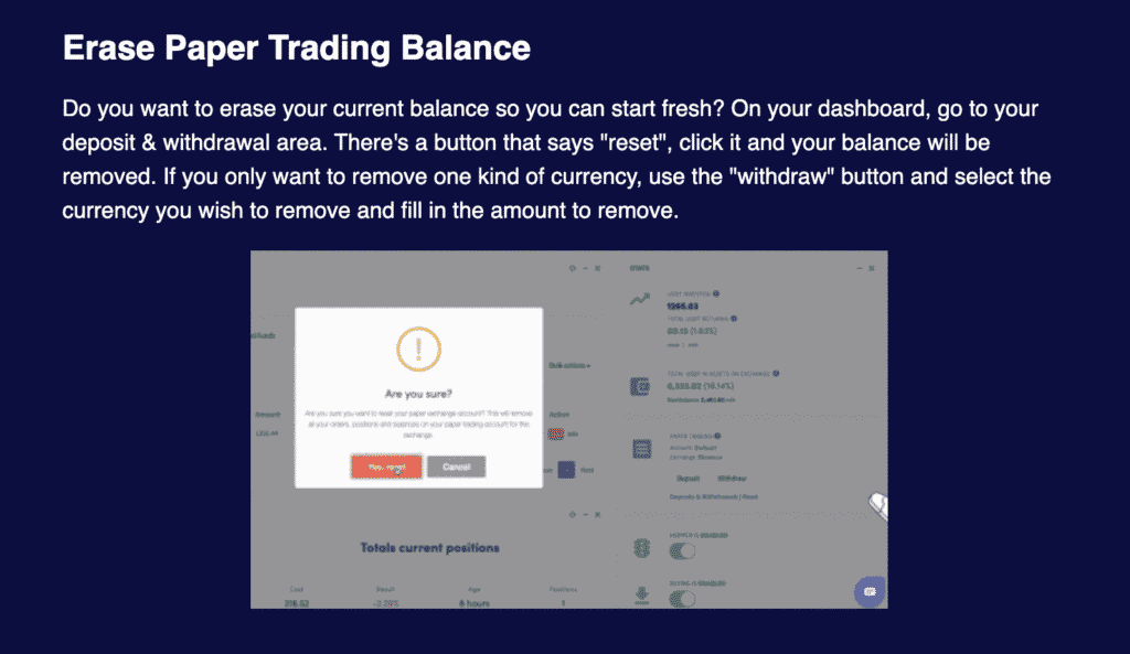 Apagar Conta de Paper Trading