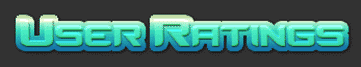 The image displays the text "User Ratings" in a glossy, gradient style with light blue and green colors on a dark background, subtly reflecting July signal results.