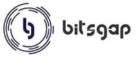The image showcases the Bitsgap logo, featuring a stylized lowercase "b" within a circular design, complemented by the text "bitsgap" in a modern, rounded font. This emblem is synonymous with innovative crypto trading bots.